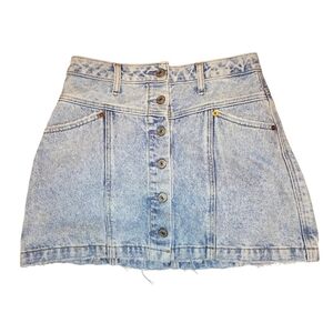 Abercrombie & Fitch Faded Denim Button Up Mini Skirt Size 2